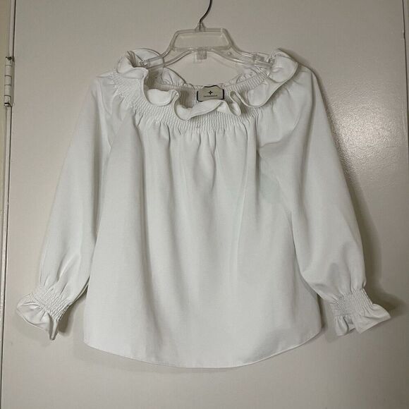TUCKERNUCK White Off the Shoulder Marguerite Blouse Long sleeve top size XS - Picture 2 of 6